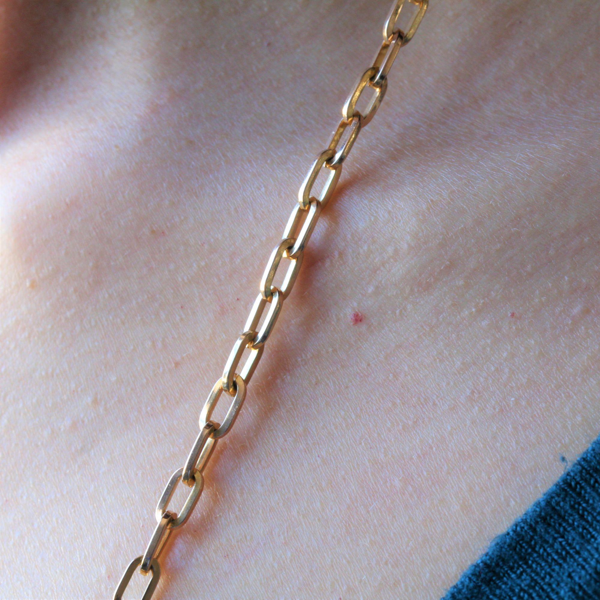 French 1960s 18 Karat Rose Gold Convict Link Chain 1