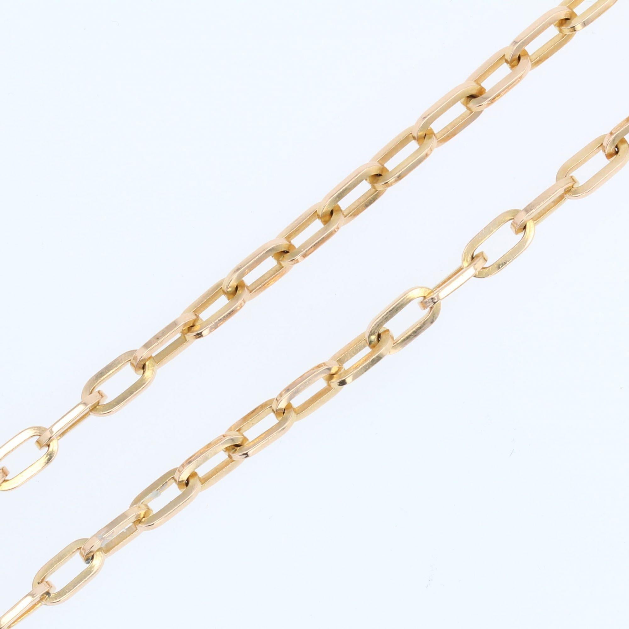 French 1960s 18 Karat Rose Gold Convict Link Chain 2