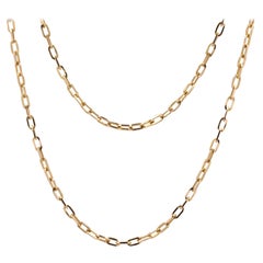 French 1960s 18 Karat Rose Gold Convict Link Chain