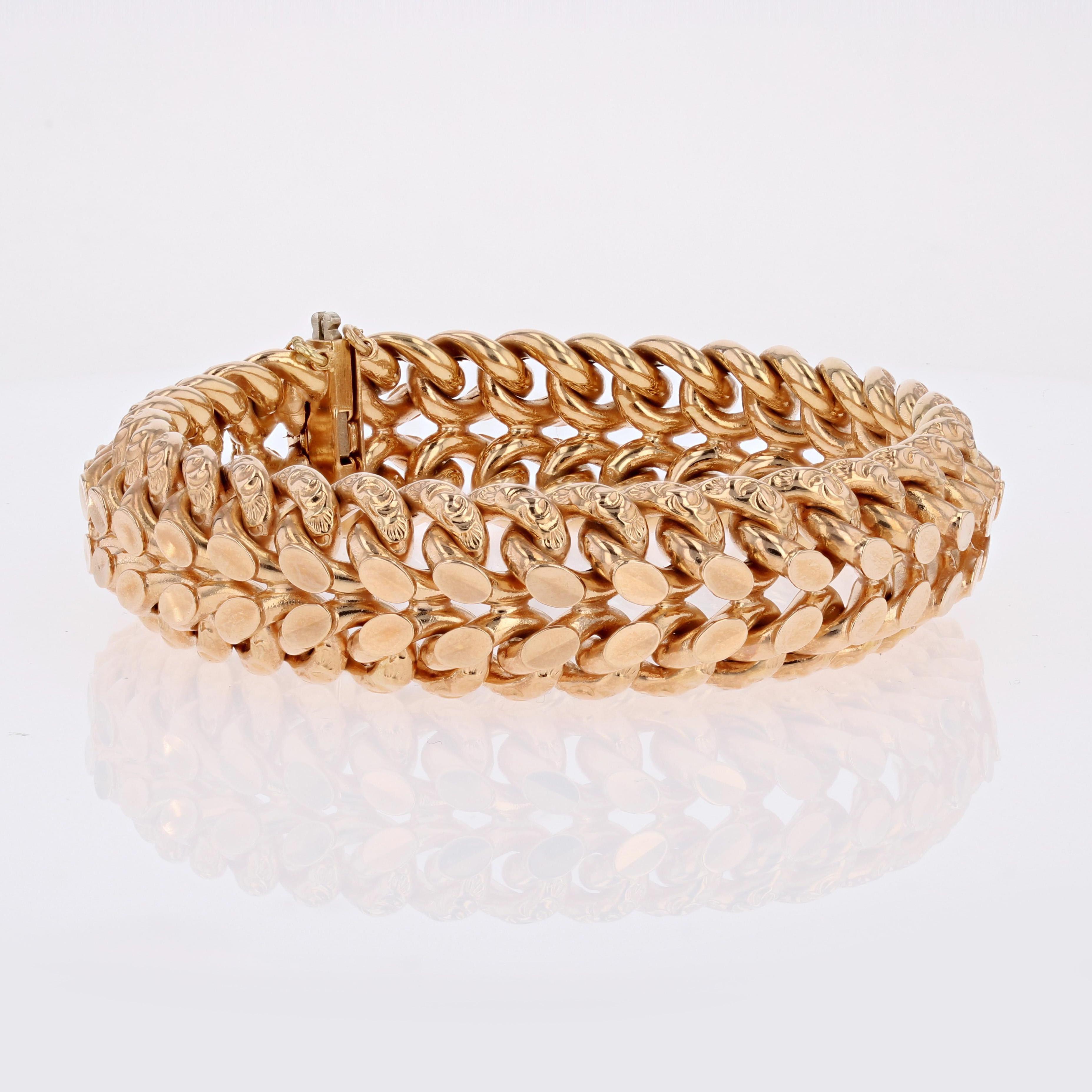 De las mujeres Pulsera francesa de los años 60 en oro rosa de 18 quilates en venta