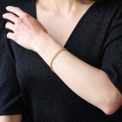 French 1960s 18 Karat Rose Gold Curb Chain Bracelet