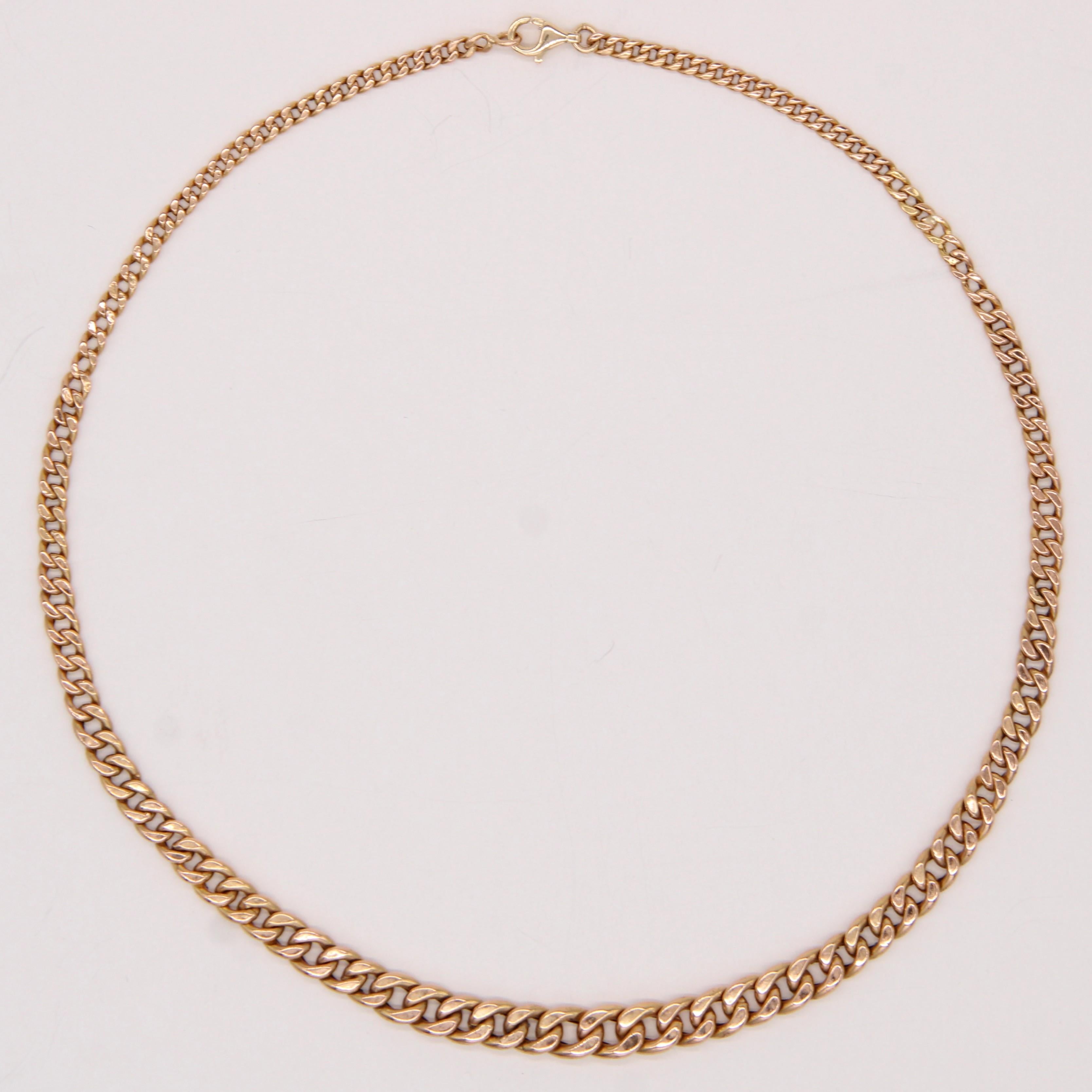 Collana francese degli anni '60 in oro rosa 18 carati con maglie che cadono a terra in vendita 5