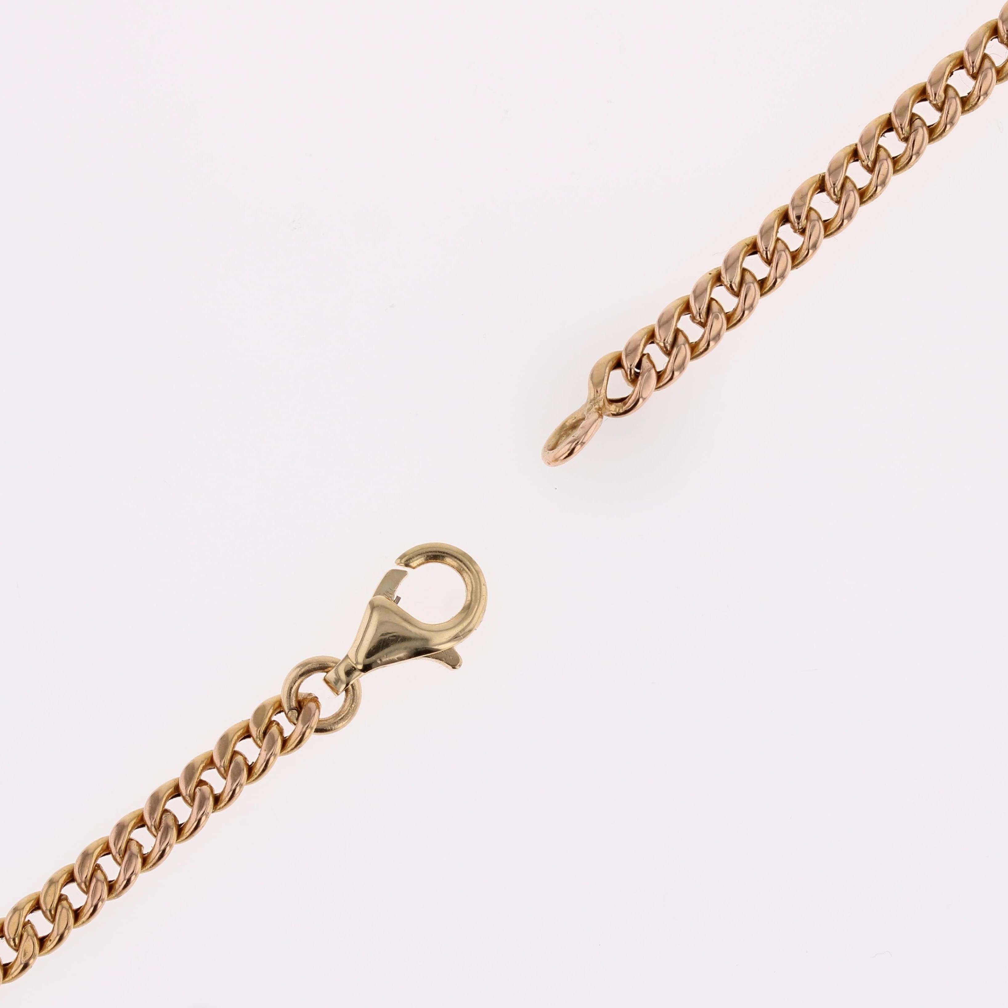 Collana francese degli anni '60 in oro rosa 18 carati con maglie che cadono a terra in vendita 6