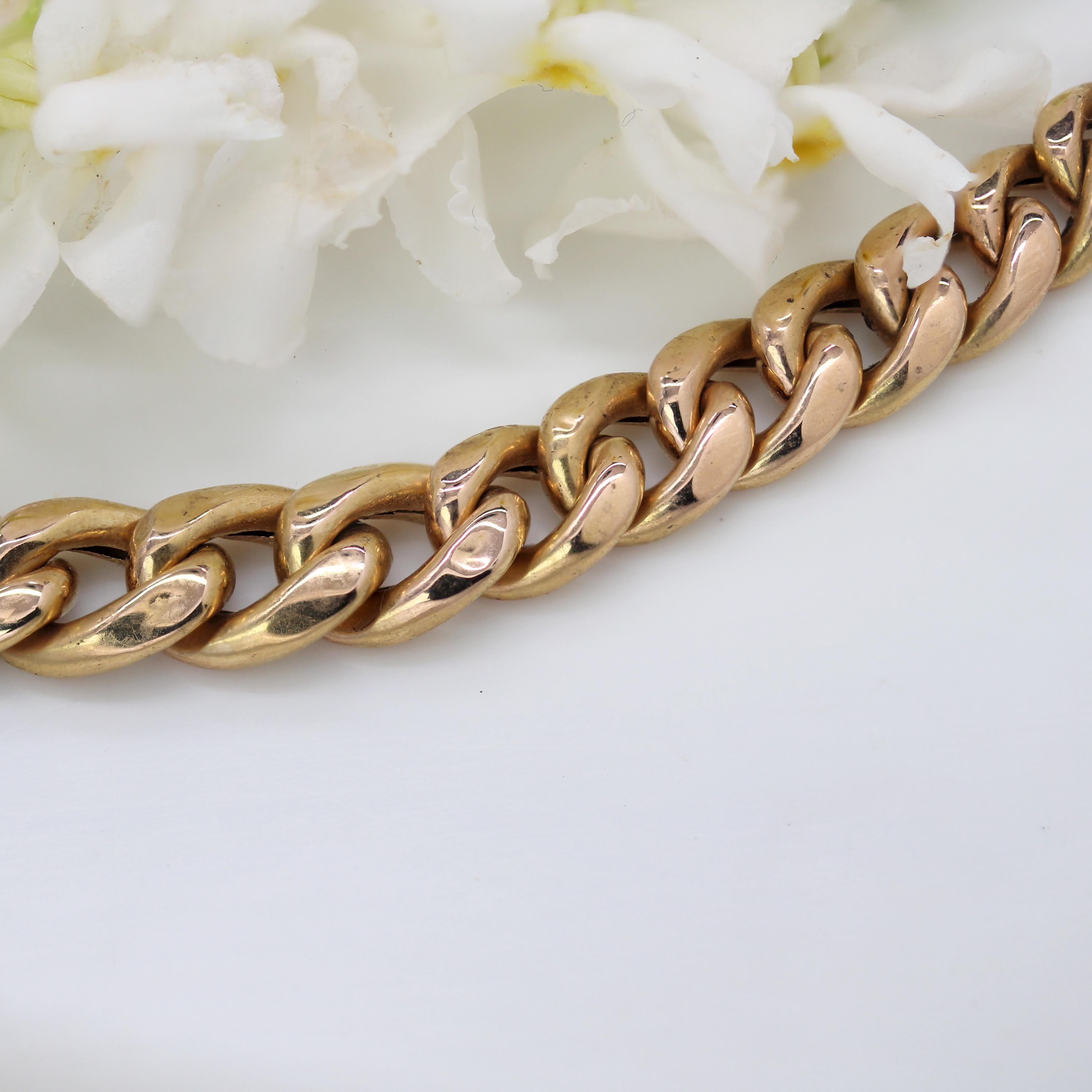 Donna Collana francese degli anni '60 in oro rosa 18 carati con maglie che cadono a terra in vendita