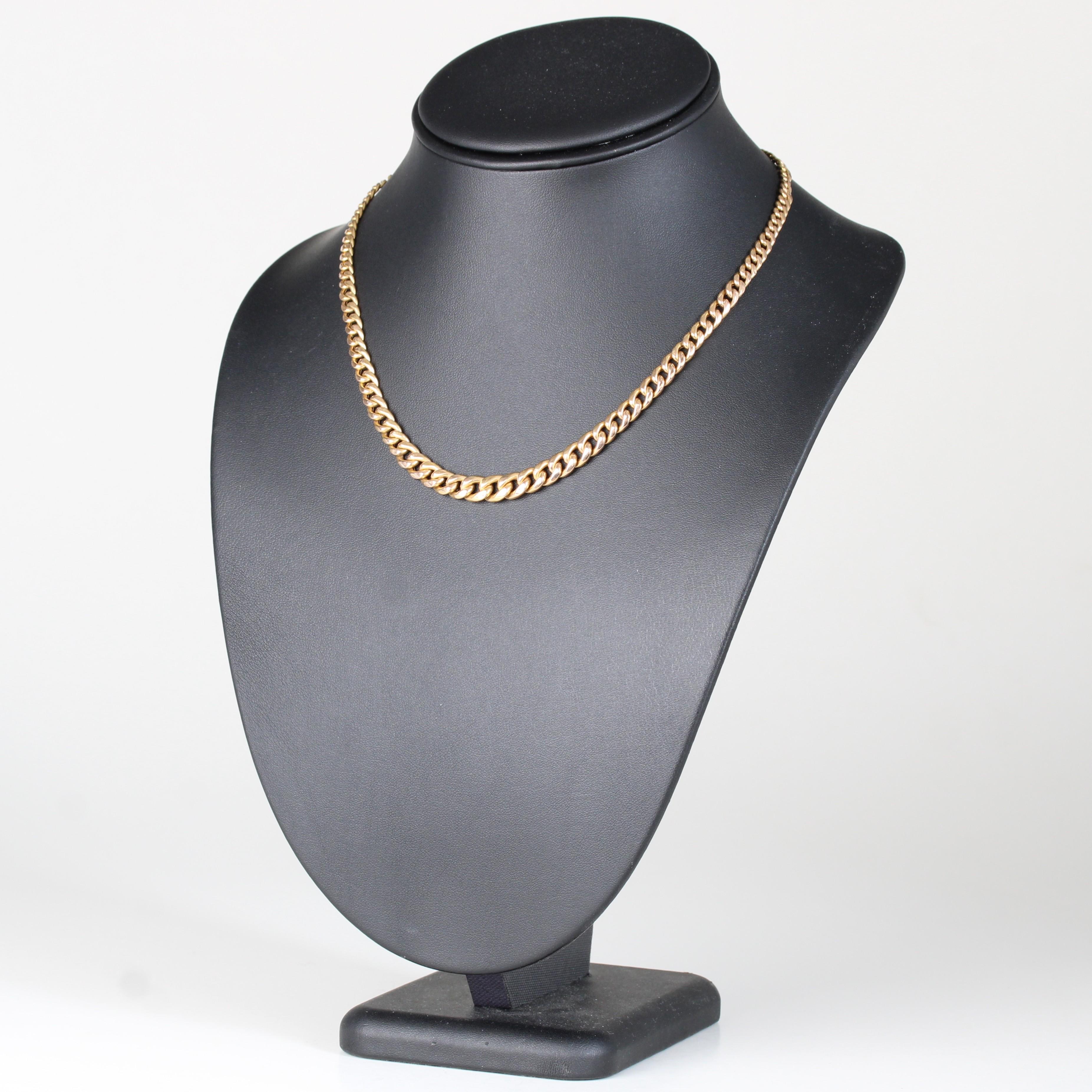 Collana francese degli anni '60 in oro rosa 18 carati con maglie che cadono a terra in vendita 2