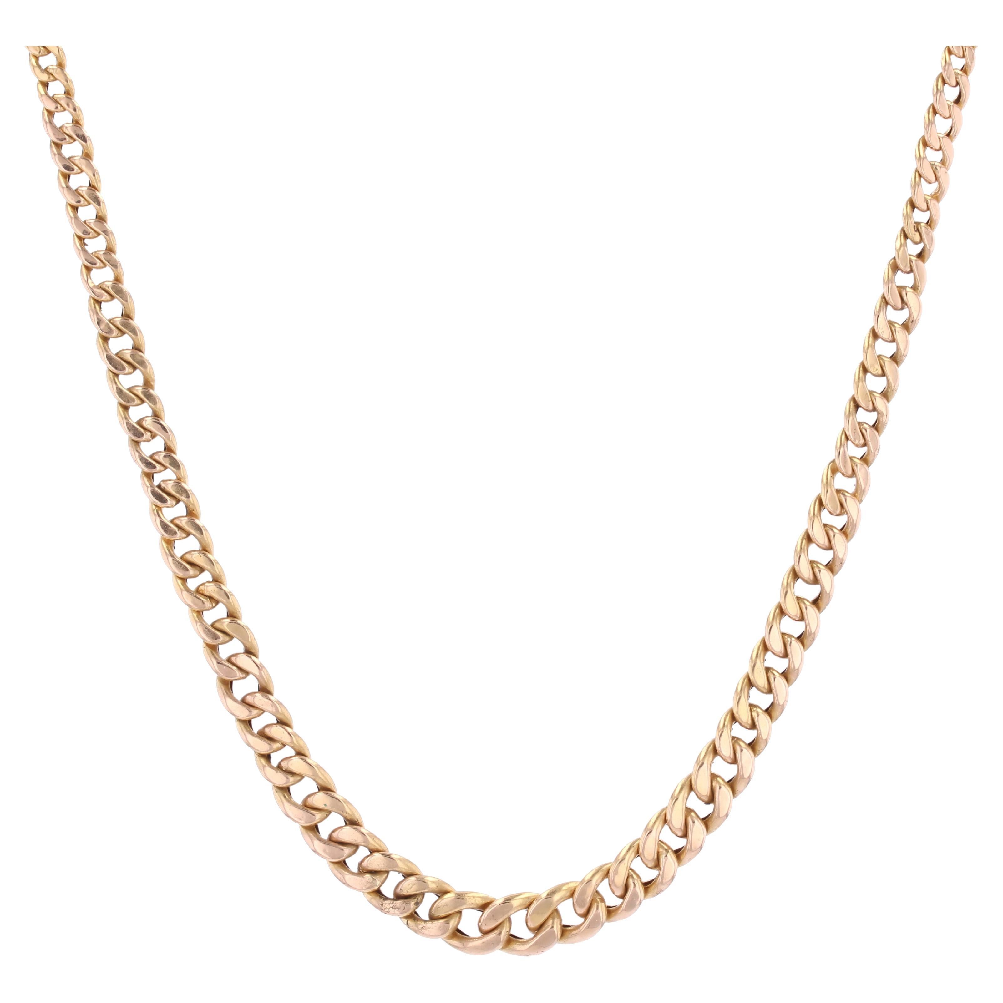 Collana francese degli anni '60 in oro rosa 18 carati con maglie che cadono a terra