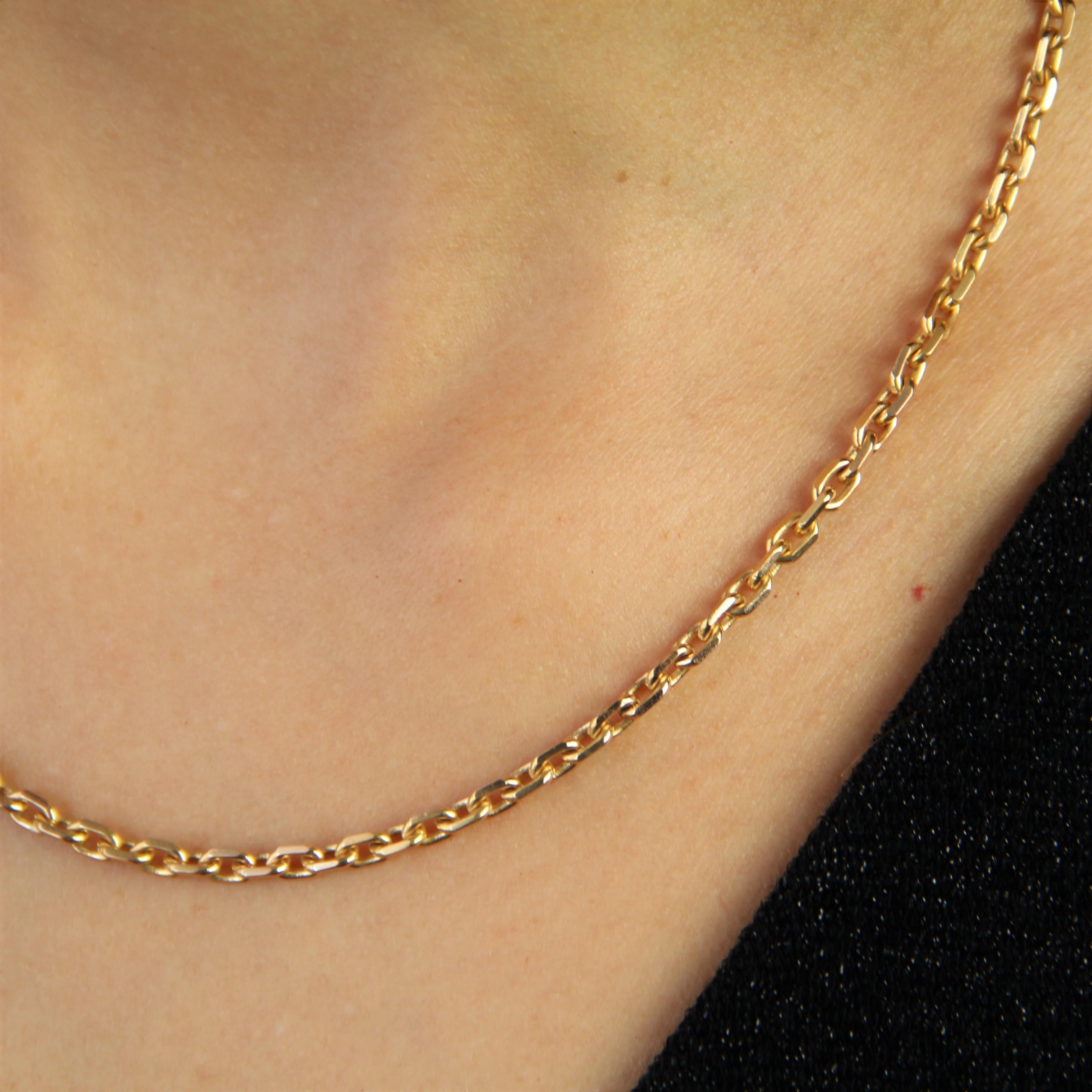 French 1960s 18 Karat Rose Gold Filed Convict Mesh Chain Necklace For Sale 3