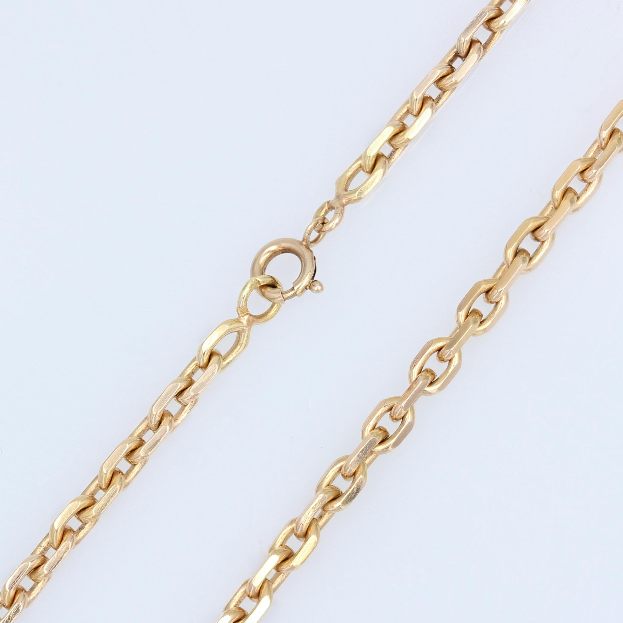 French 1960s 18 Karat Rose Gold Filed Convict Mesh Chain Necklace For Sale 4