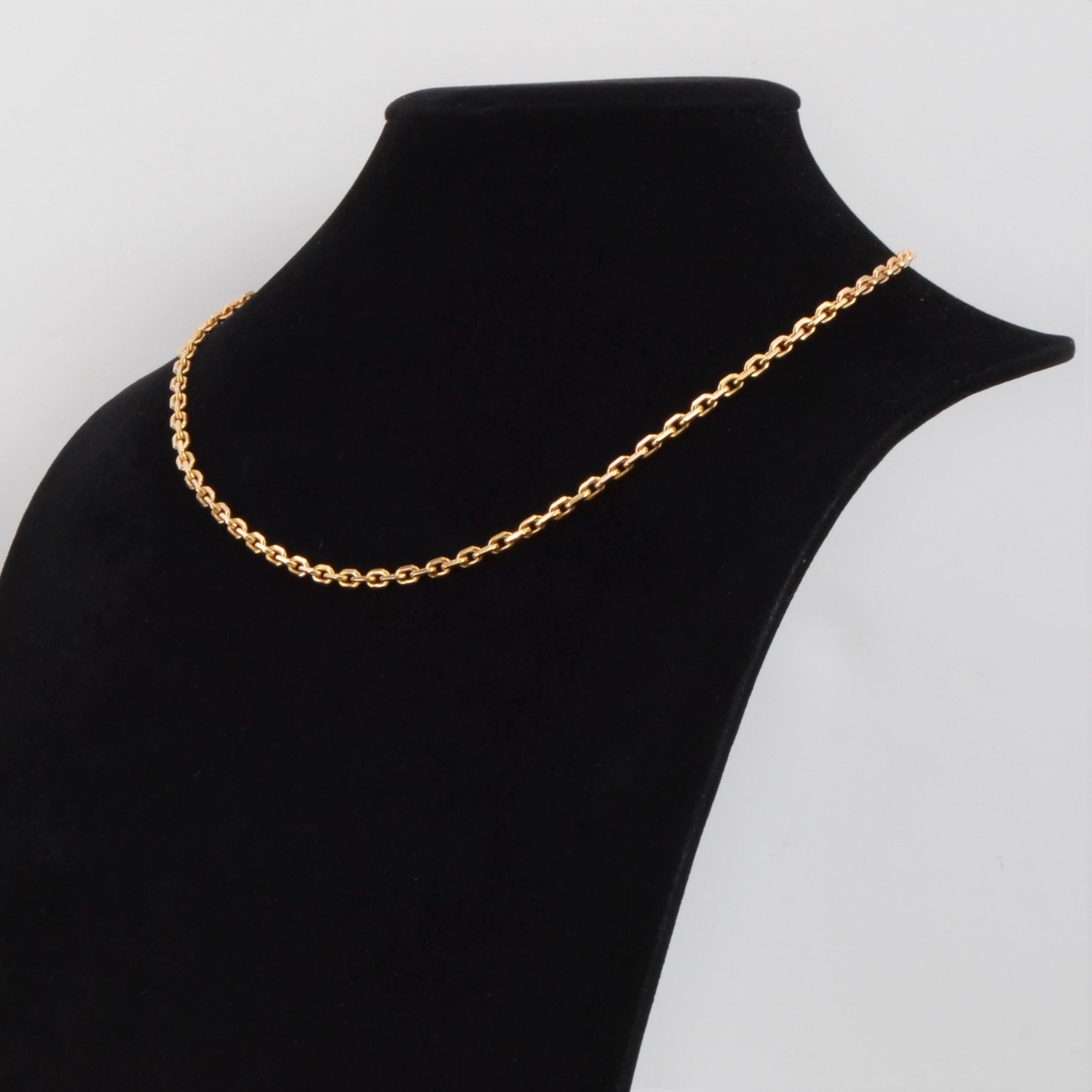 Women's French 1960s 18 Karat Rose Gold Filed Convict Mesh Chain Necklace For Sale