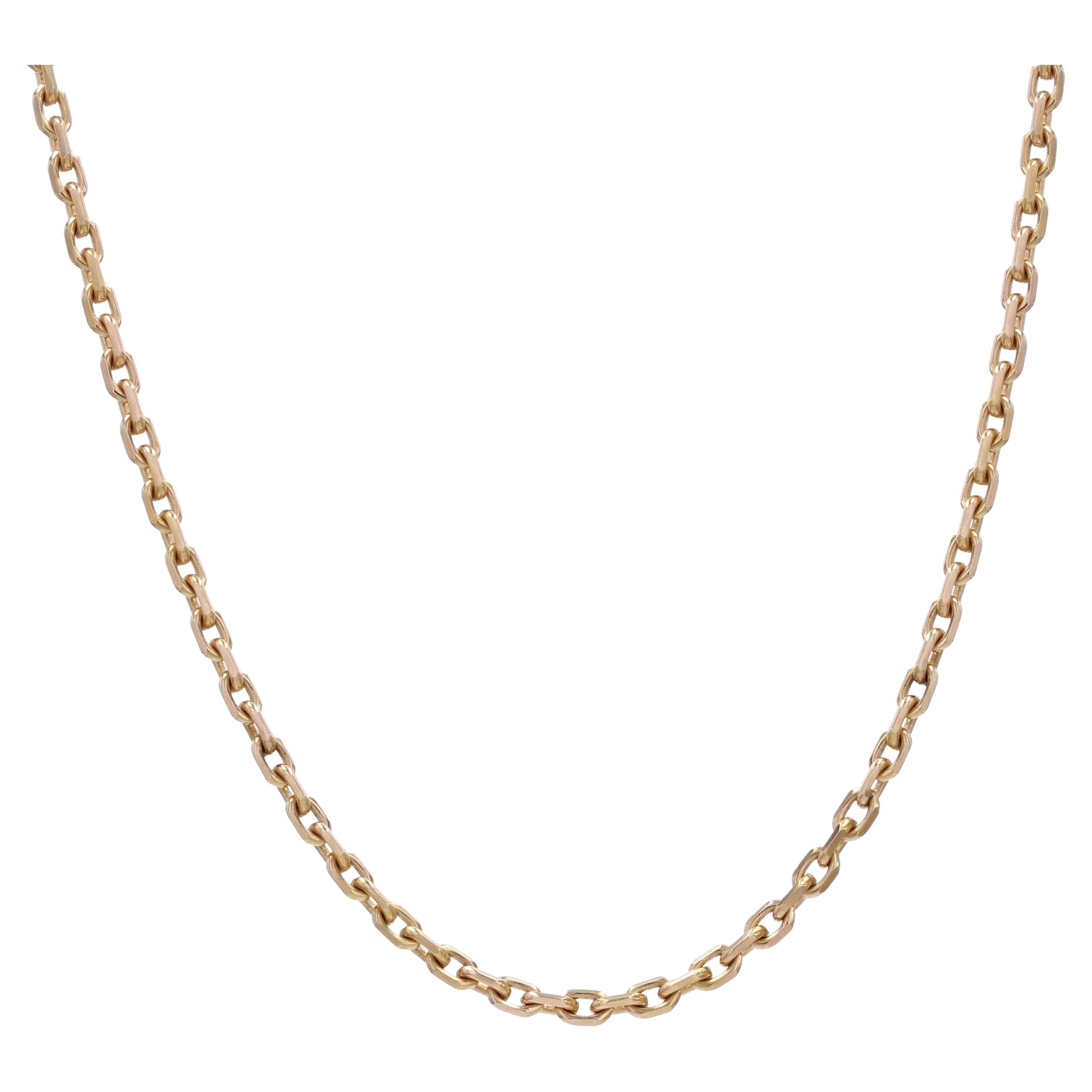 French 1960s 18 Karat Rose Gold Filed Convict Mesh Chain Necklace For Sale