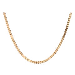 French 1960s 18 Karat Rose Gold Folded Mesh Chain