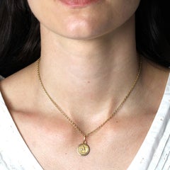 French 1960s 18 Karat Rose Gold Sagittarius Medal Pendant