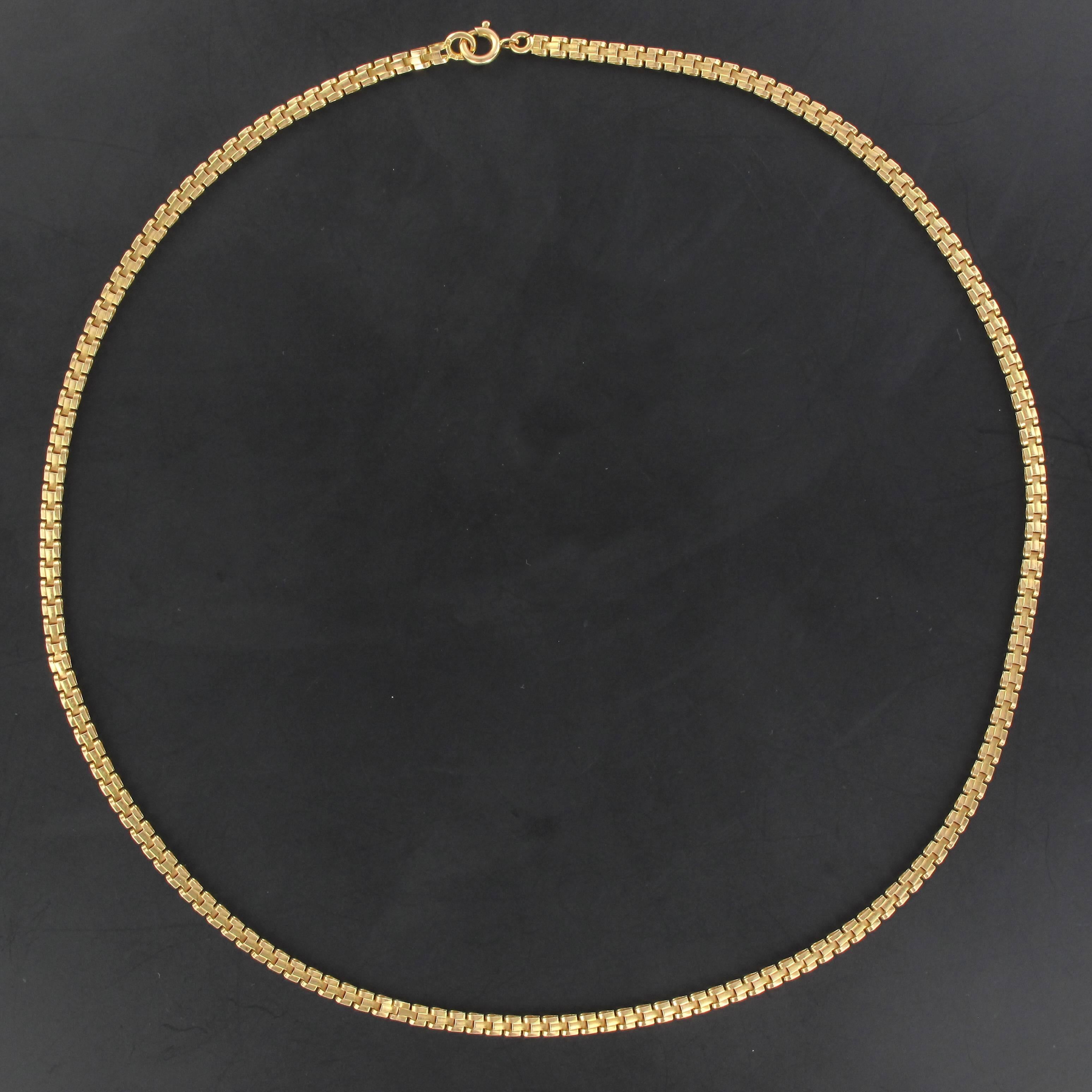 Women's French 1960s 18 Karat Rose Gold Y Mesh Chain Necklace