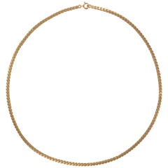 French 1960s 18 Karat Rose Gold Y Mesh Chain Necklace