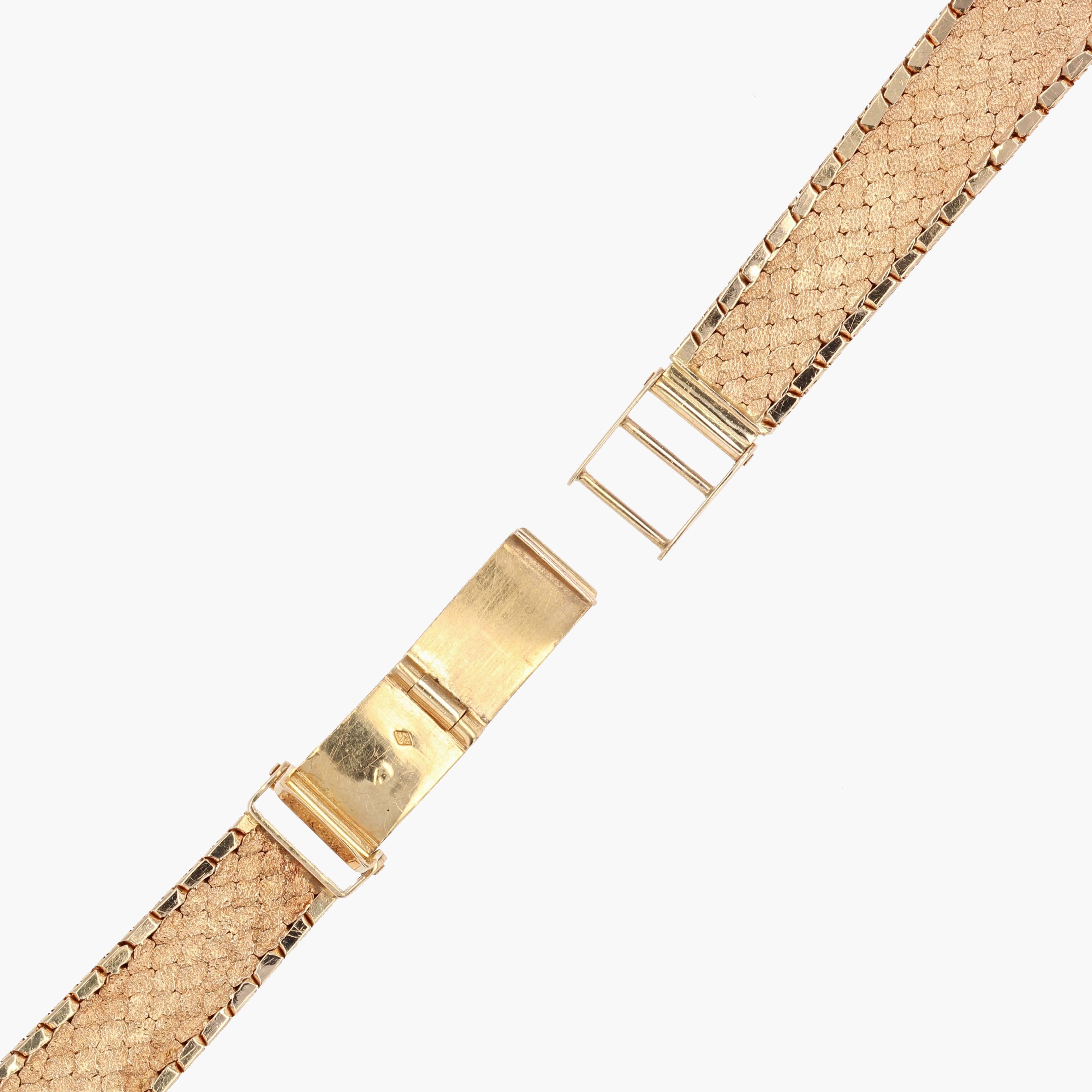 French 1960s 18 Karat Rose Gold Zenith Women Watch For Sale 3