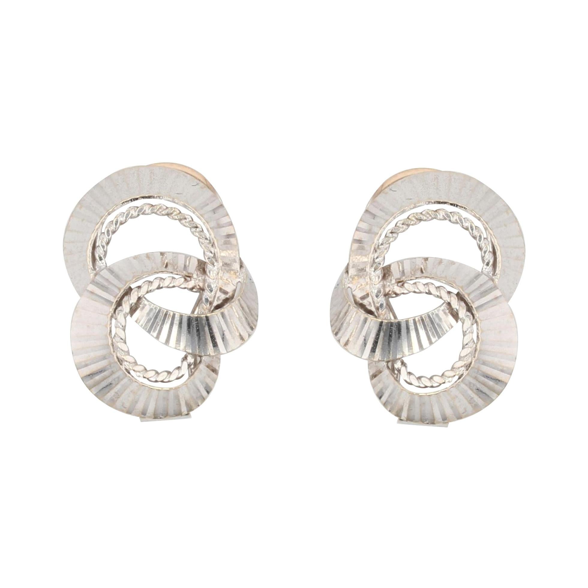 Boucles d'oreilles à clip en or blanc 18 carats des années 1960