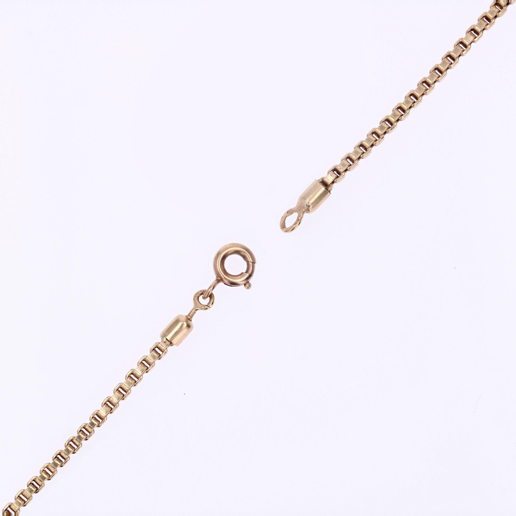French 1960s 18 Karat Yellow Gold Cube Mesh Chain Necklace 6