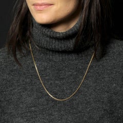 French 1960s 18 Karat Yellow Gold Cube Mesh Chain Necklace