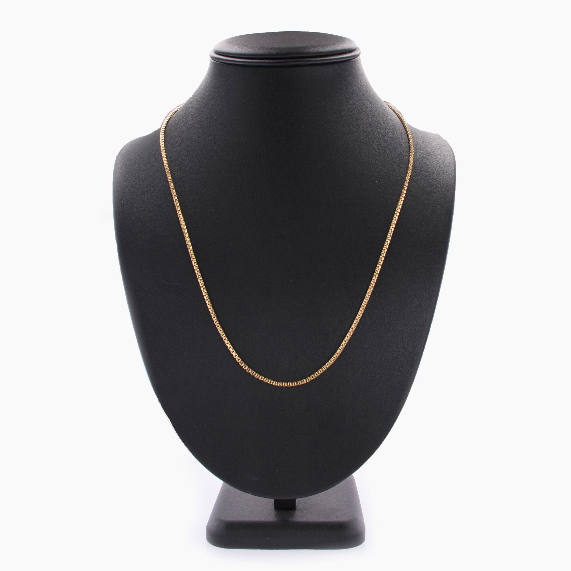 Women's French 1960s 18 Karat Yellow Gold Cube Mesh Chain Necklace
