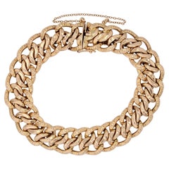 French 1960s 18 Karat Yellow Gold Curb Bracelet