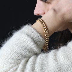 French 1960s 18 Karat Yellow Gold Curb Chain Bracelet