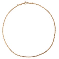 French 1960s 18 Karat Yellow Gold Curb Mesh Chain