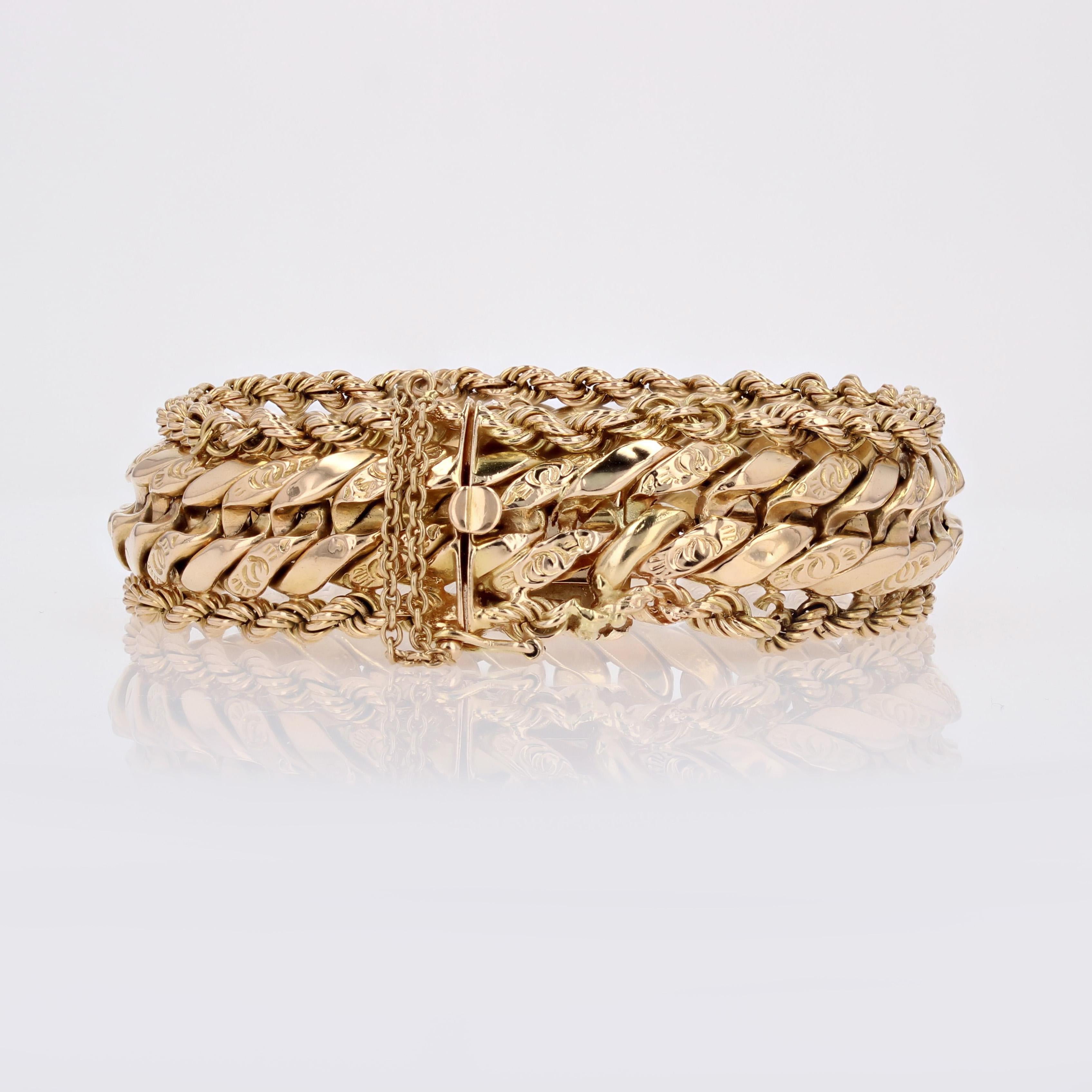 Französisches Retro-Armband aus 18 Karat Gelbgold mit Kurbel, 1960er Jahre 4