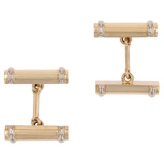 French 1960s 18 Karat Yellow Gold Domed Cufflinks