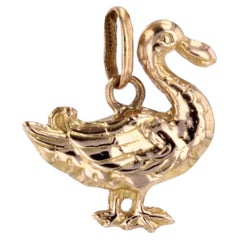 Ciondolo a forma di anatra in oro giallo 18 carati francese del 1960