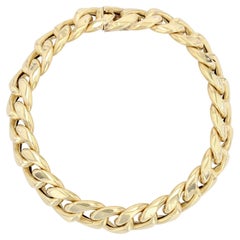 French 1960s 18 Karat Yellow Gold Filed Curb Bracelet