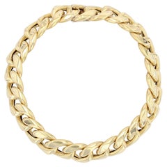 French 1960s 18 Karat Yellow Gold Filed Curb Bracelet