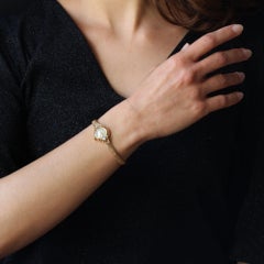 French 1960s 18 Karat Yellow Gold Flamor Lady's Watch