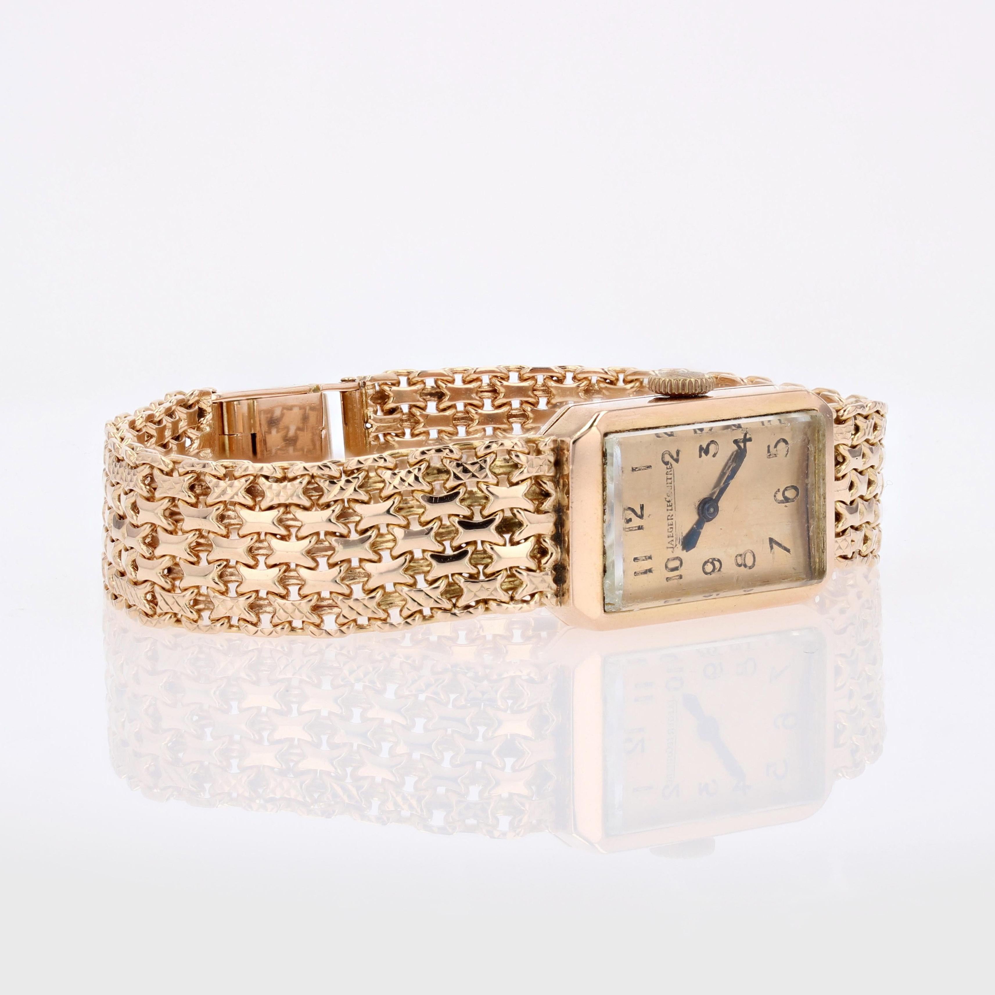 French 1960s 18 Karat Yellow Gold Jaeger Le Coultre Woman Watch In Good Condition In Poitiers, FR