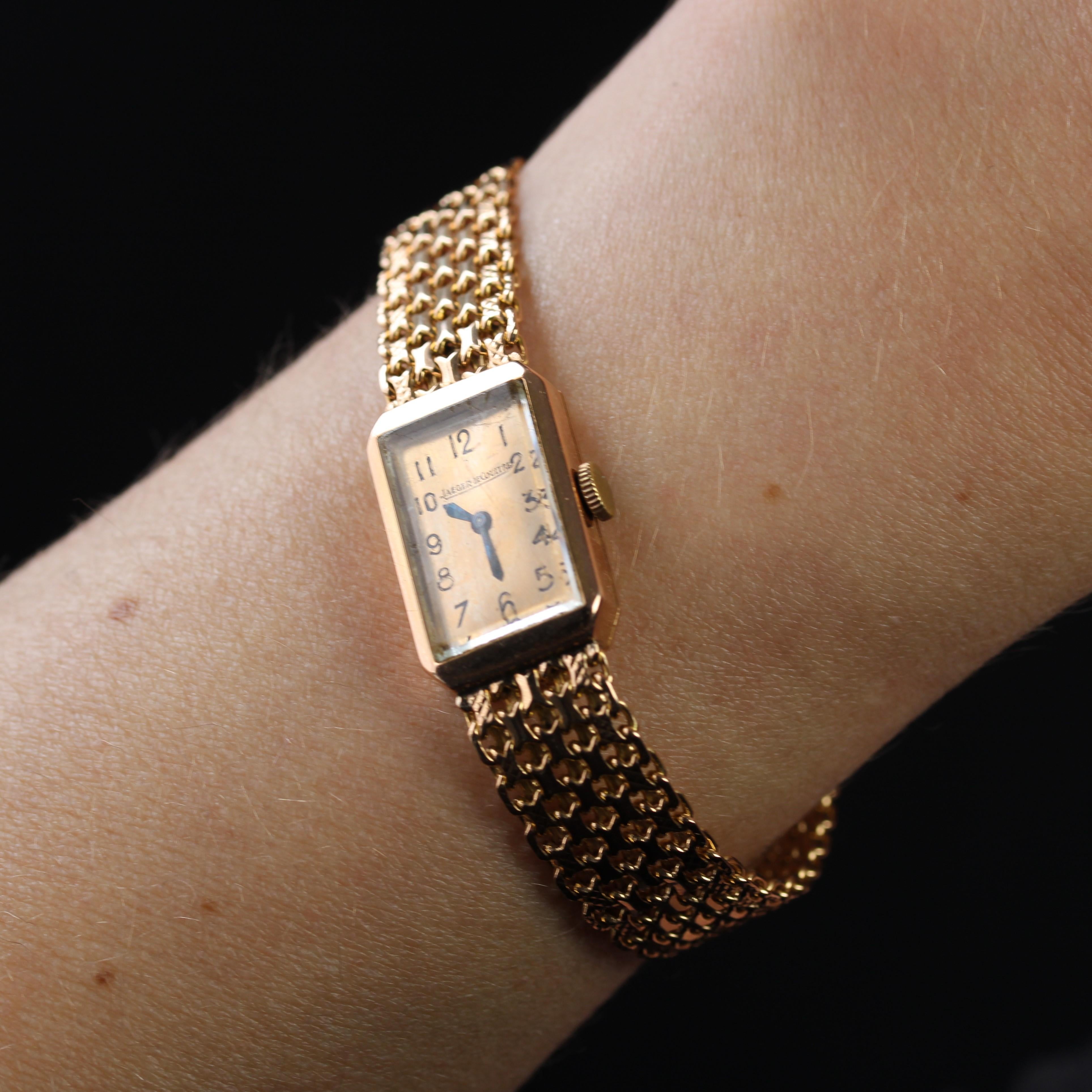 Women's French 1960s 18 Karat Yellow Gold Jaeger Le Coultre Woman Watch
