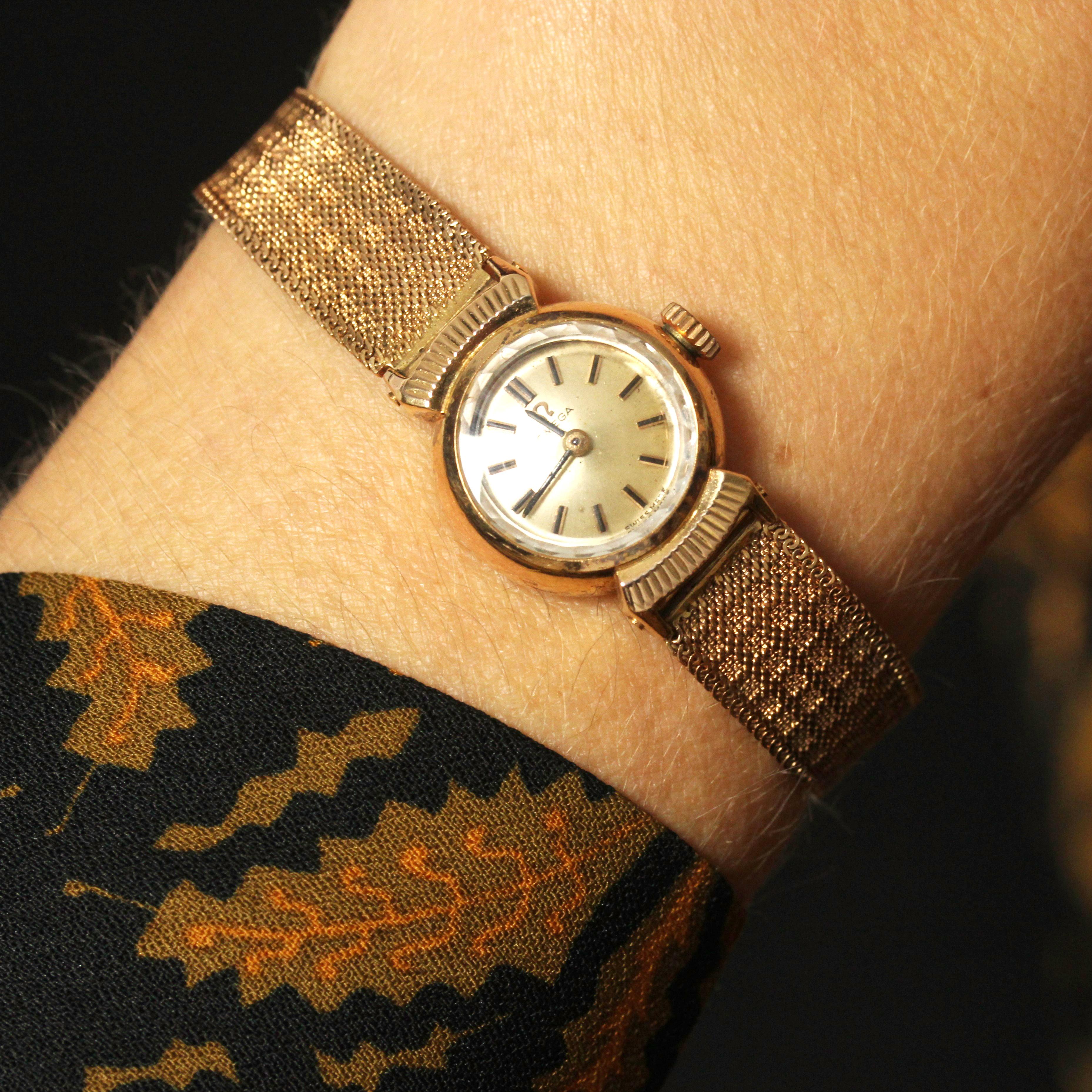 French 1960s 18 Karat Yellow Gold Omega Lady's Watch 5