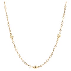 Französisch, 1960er Jahre 18 Karat Gelbgold Perlen gedrehte Links lange Halskette