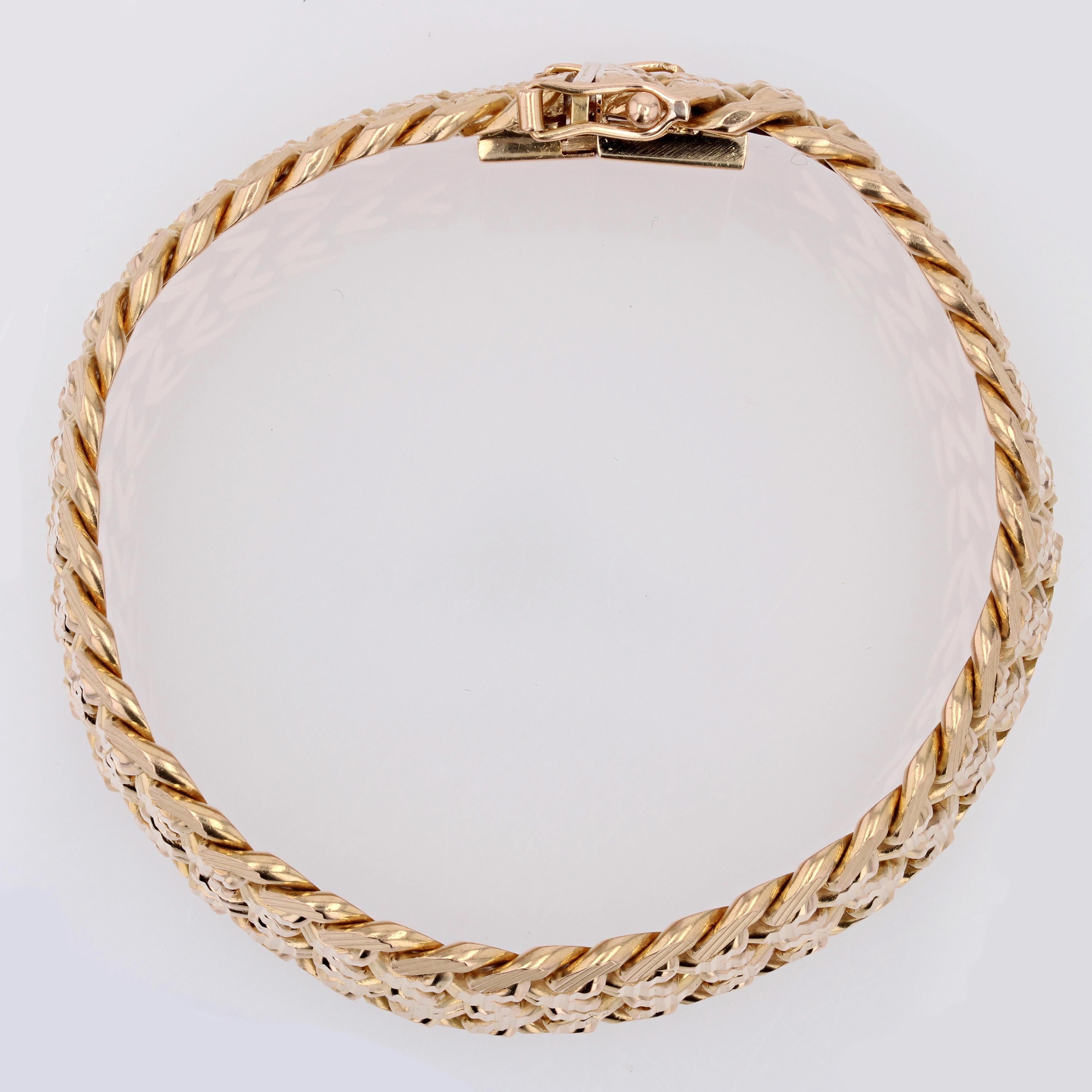 French 1960s 18 Karat Yellow Gold Retro Bracelet 3