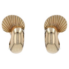 Retro-Clip-Ohrringe aus 18 Karat Gelbgold aus den 1960er Jahren