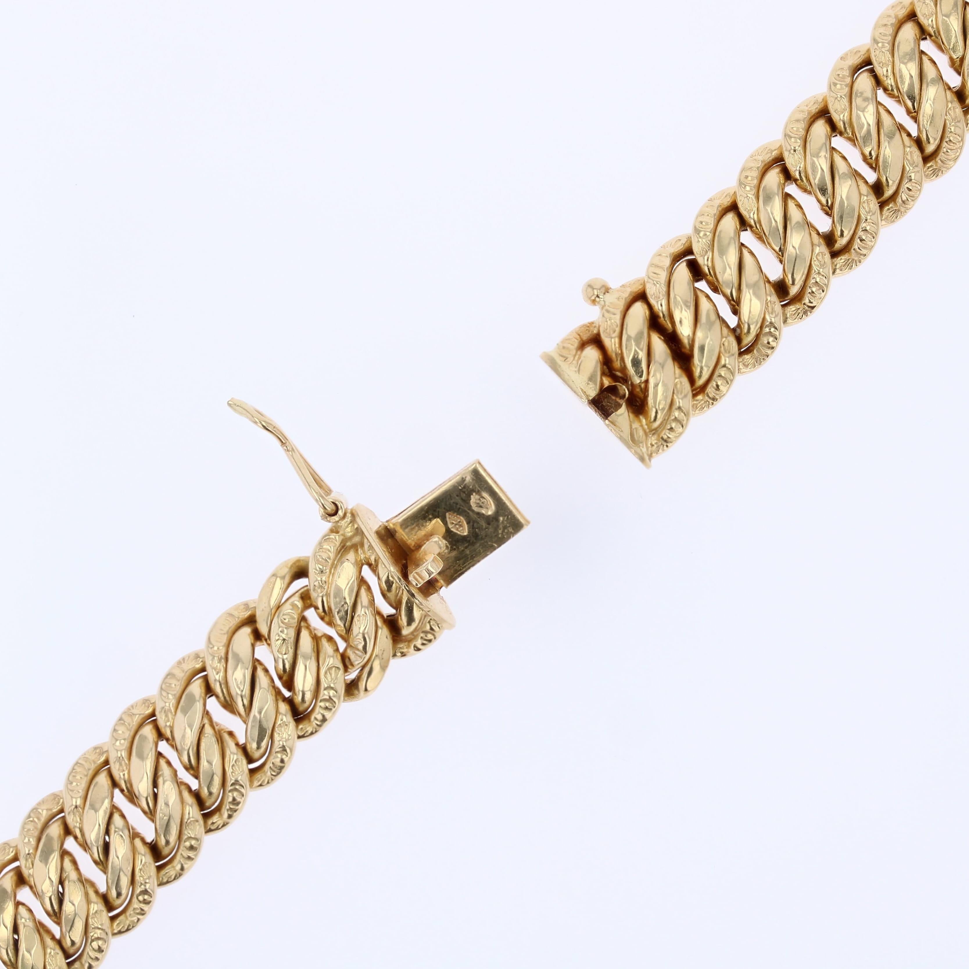 Collana a catena retrò in oro giallo 18 carati francese degli anni '60 6
