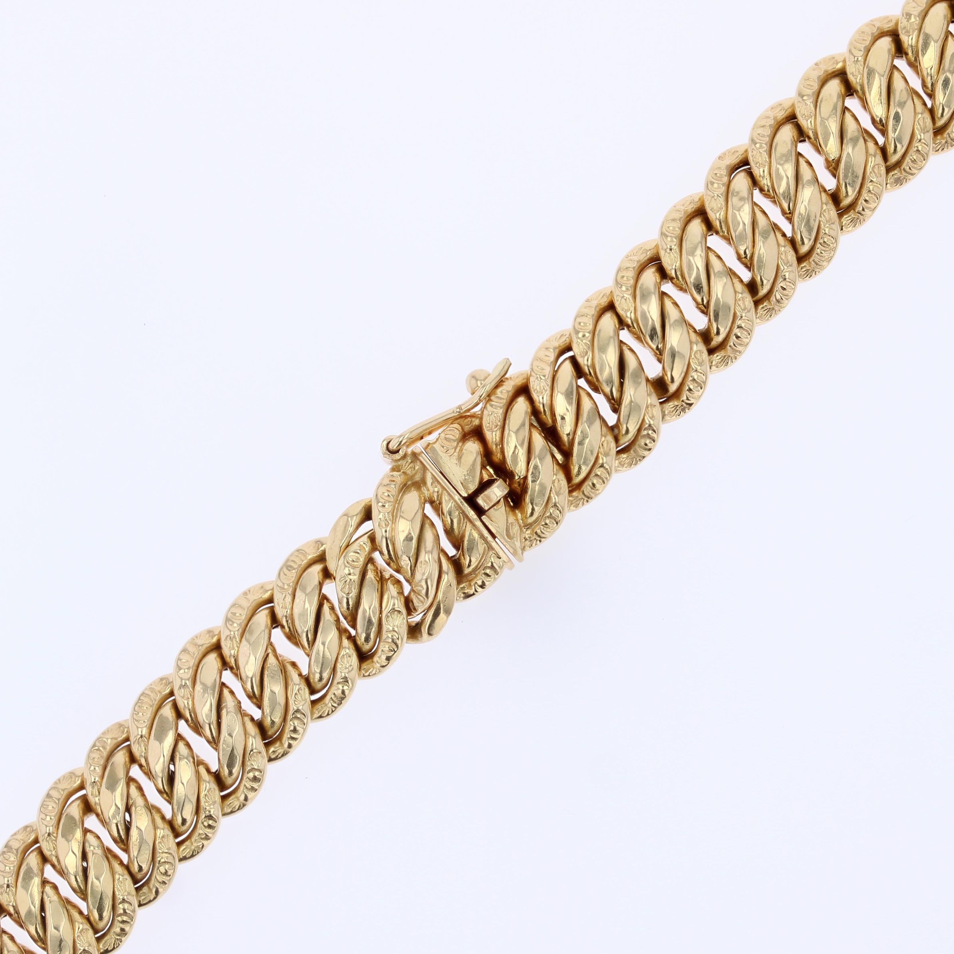 Collana a catena retrò in oro giallo 18 carati francese degli anni '60 7