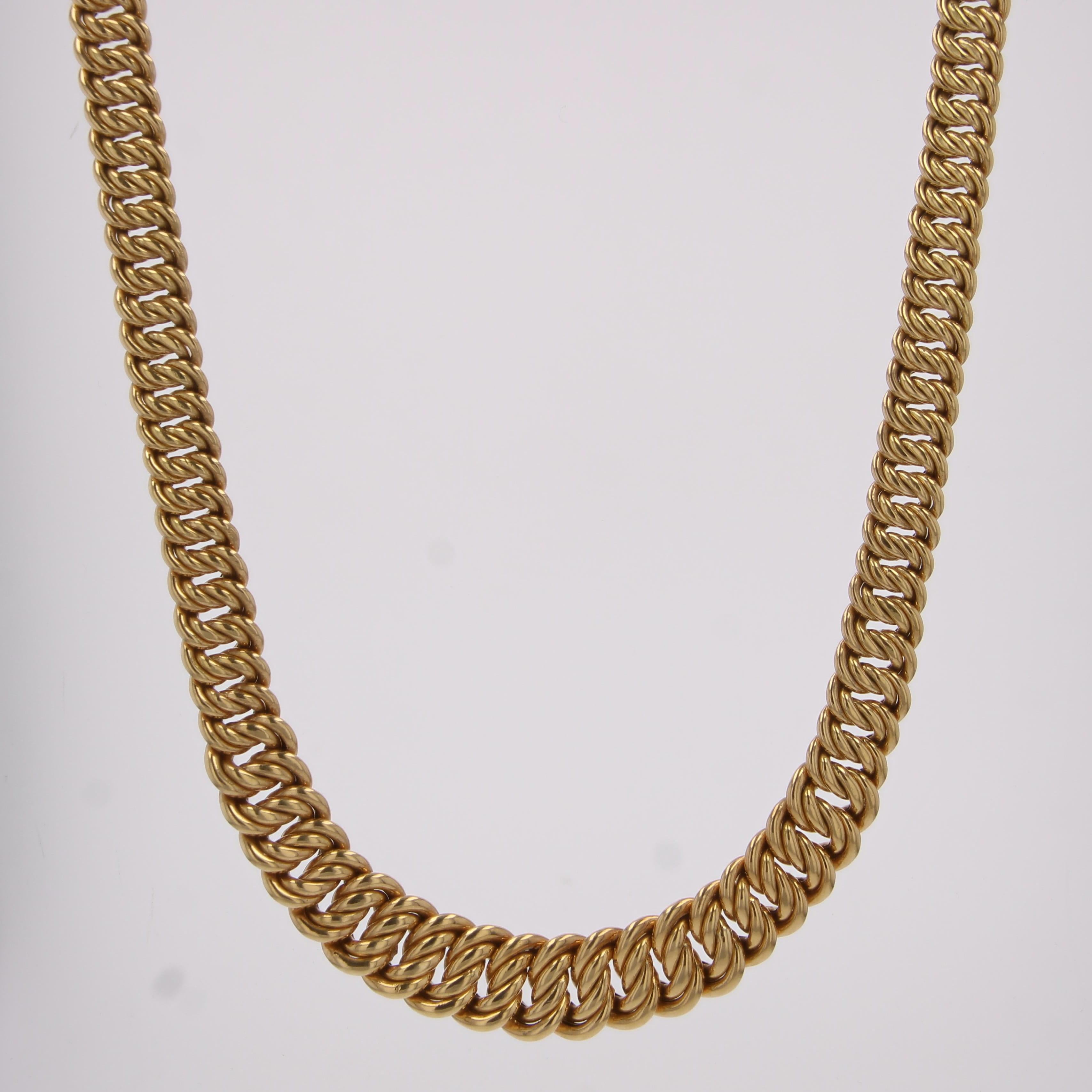 Collana a catena retrò in oro giallo 18 carati francese degli anni '60 8