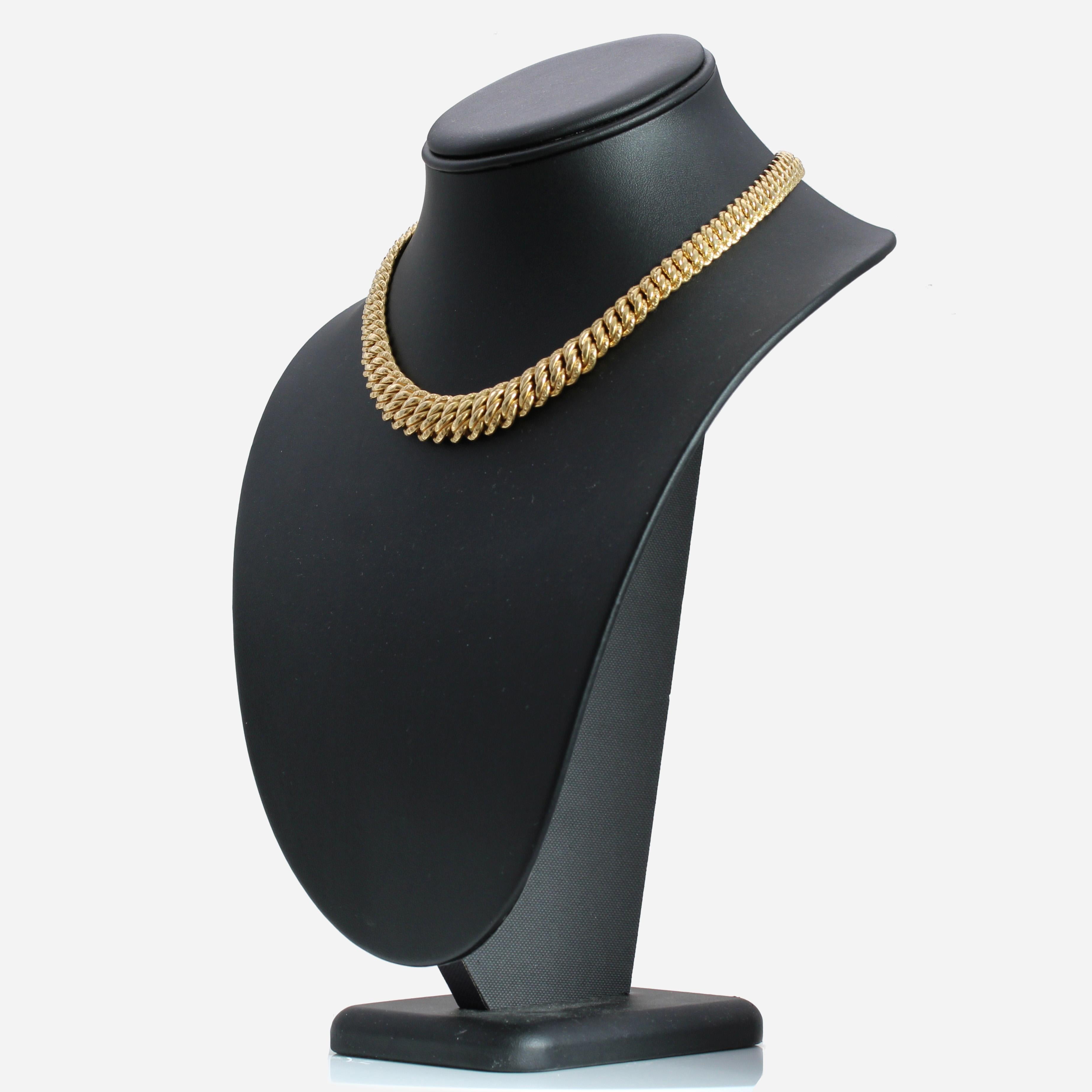 Collana a catena retrò in oro giallo 18 carati francese degli anni '60 3