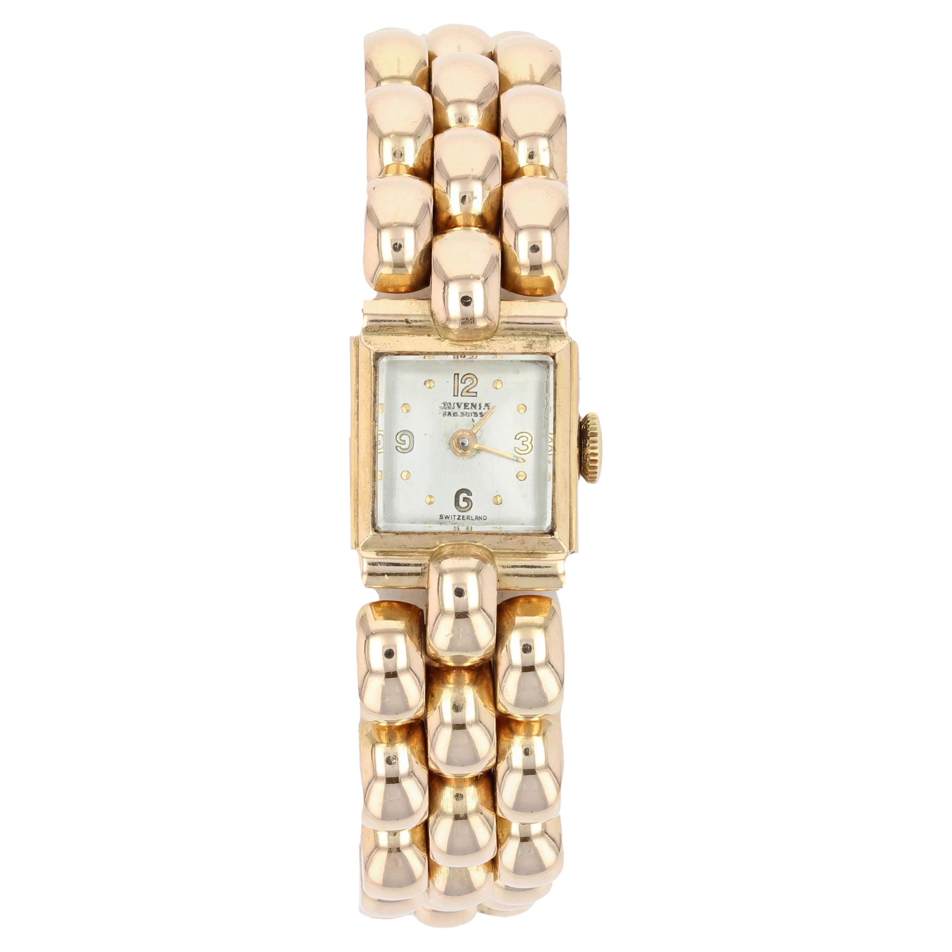 French 1960s 18 Karat Yellow Gold Retro Lady's Watch