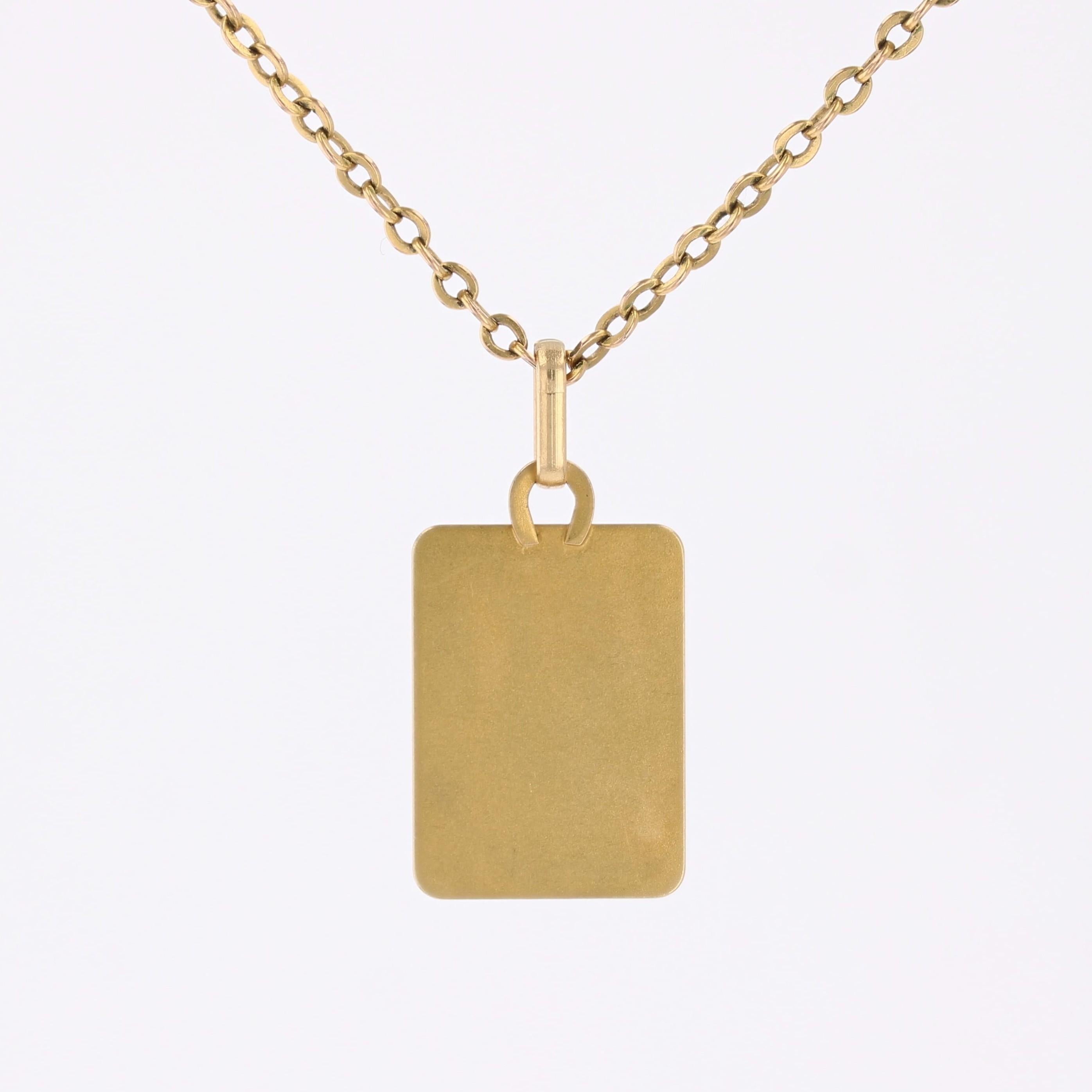 Pendentif Médaille rectangulaire Taurus en or jaune 18 carats datant des années 1960 3