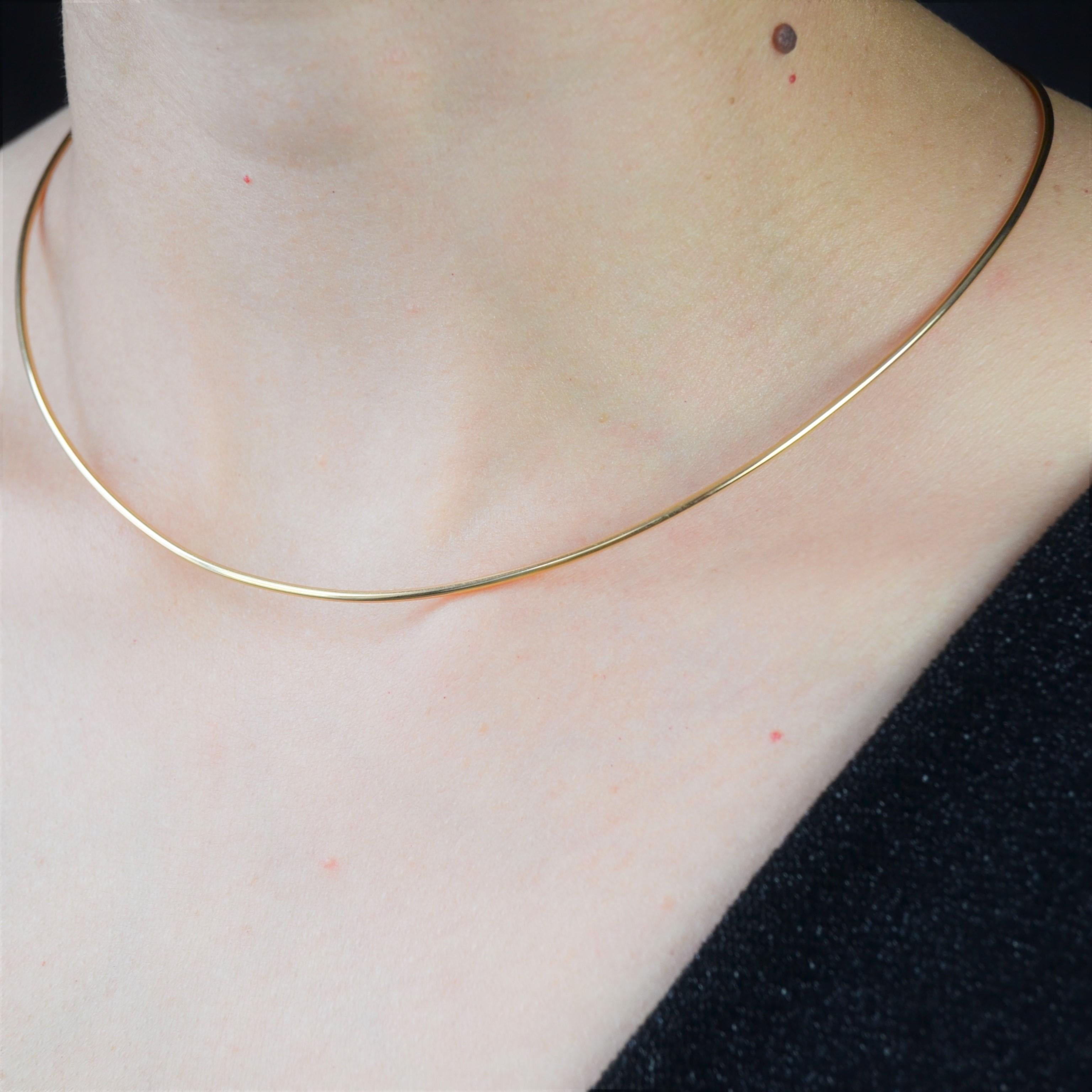 French 1960s 18 Karat Yellow Gold Torque Necklace 4