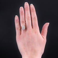 French 1960s 2 Carats Opal 18 Karat Yellow Gold Ring