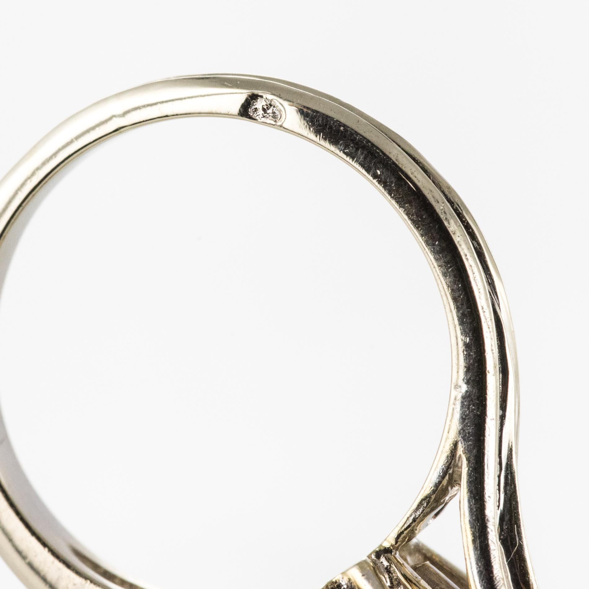 French 1960s 9 Carat Aquamarine Claws Set 18 Karat White Gold Ring 8