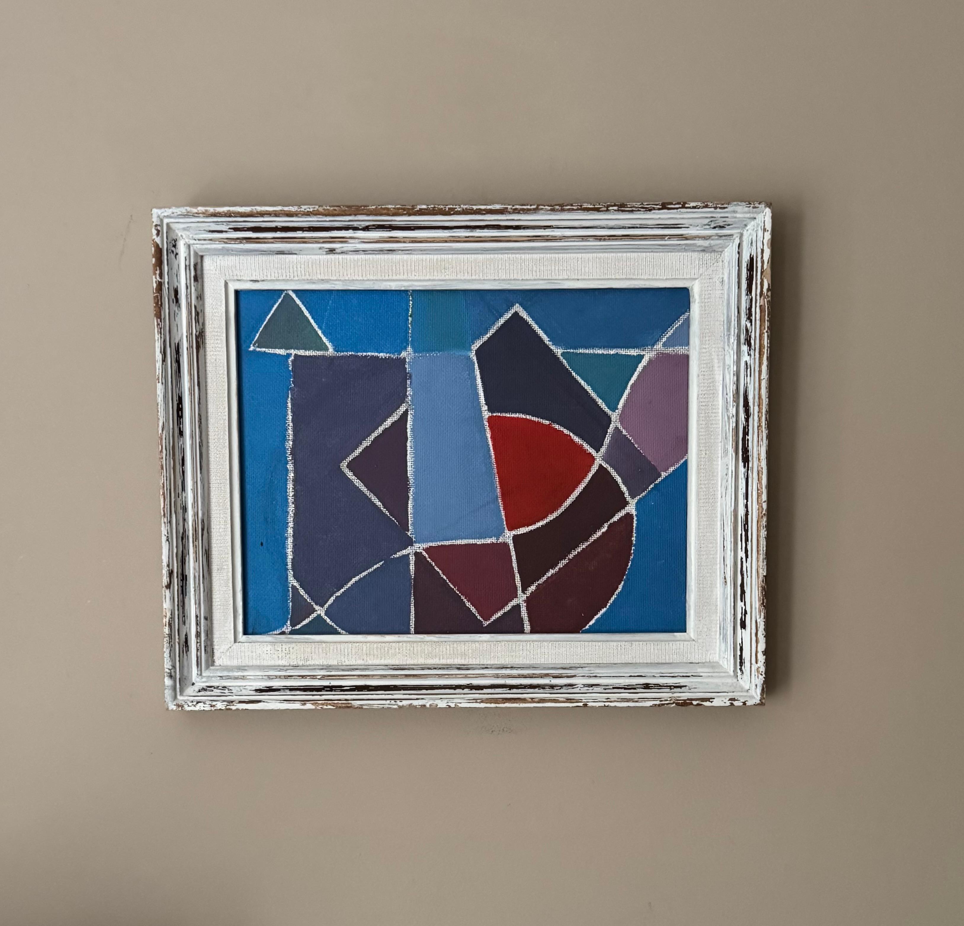 Pintura abstracta francesa de los años 60 Moderno de mediados de siglo en venta