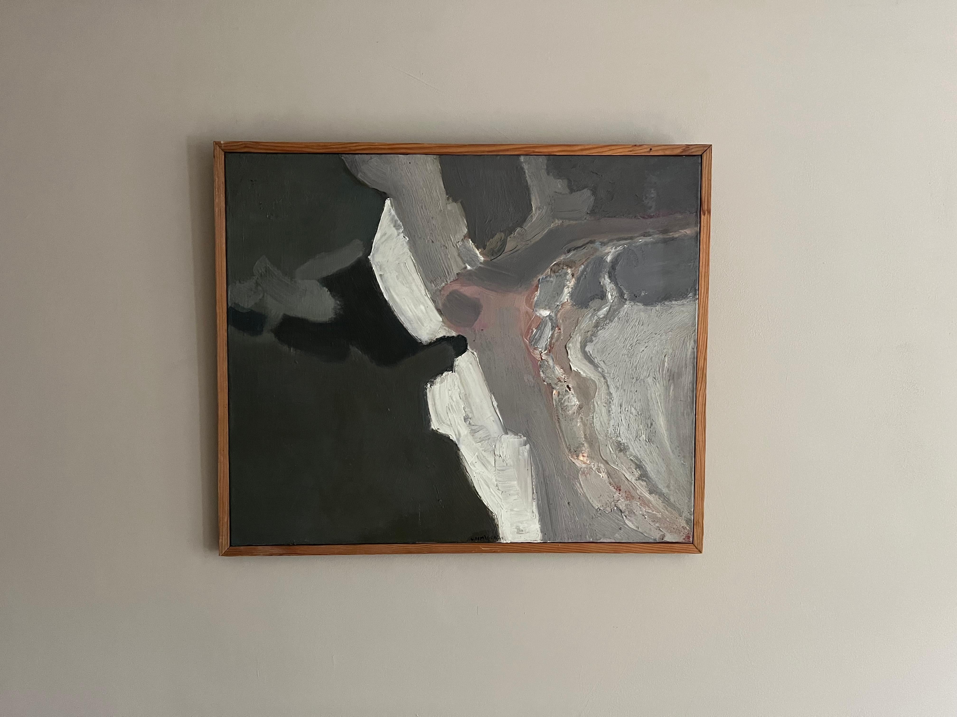 Canvas French 1960’s abstract painting For Sale
