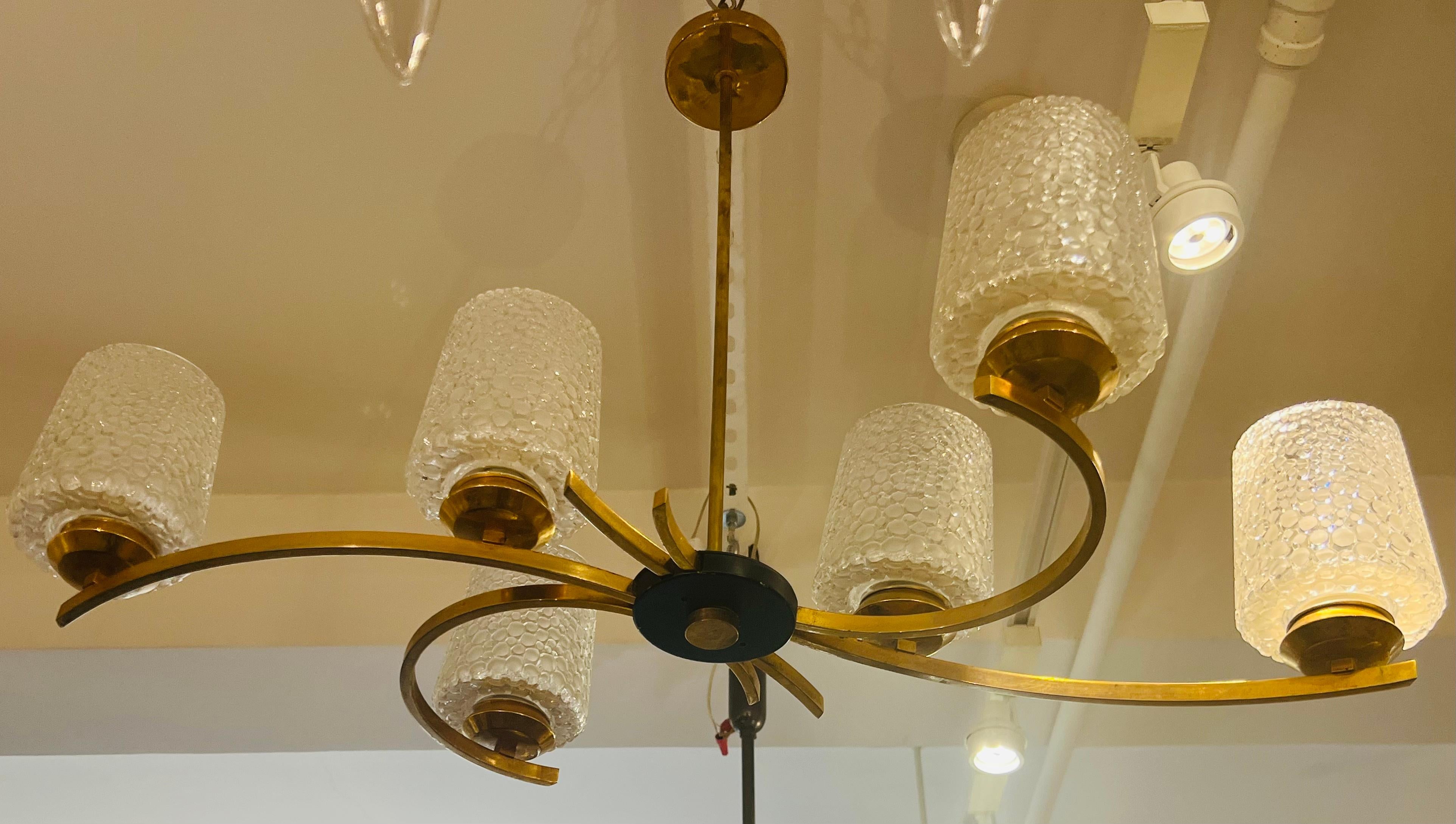 French 1960s Arlus Chandelier Mid Century  4